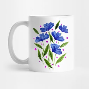 Cute florals - blue and green Mug